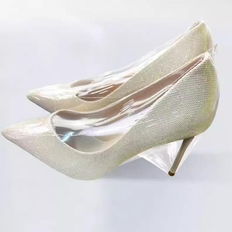 100pcs Multi Specification Durable PVC Heat Shrink Film Cylindrical Transparent Plastic Packaging Film Suitable for Shoe, Clothing/toy/gift Packaging