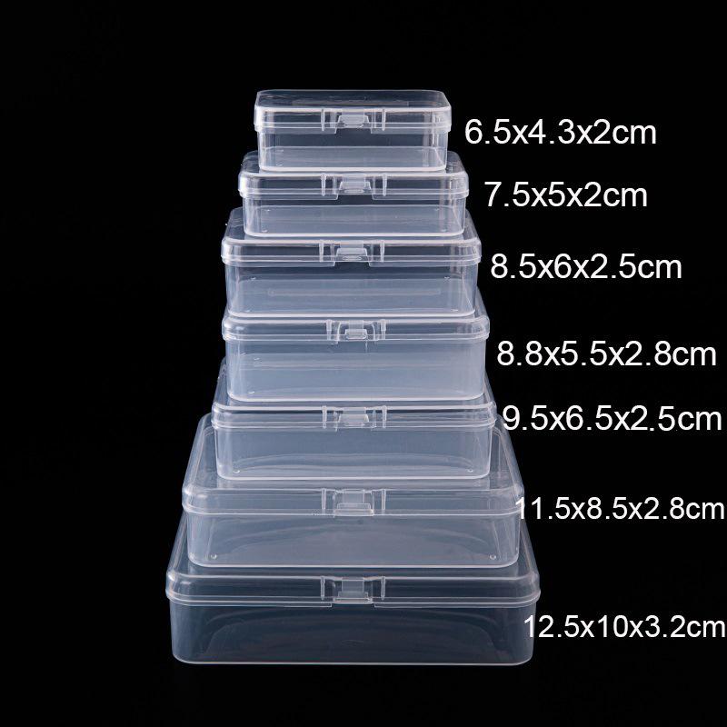 Transparent Rectangle PP Plastic Storage Box for Hardware & Electronic Components