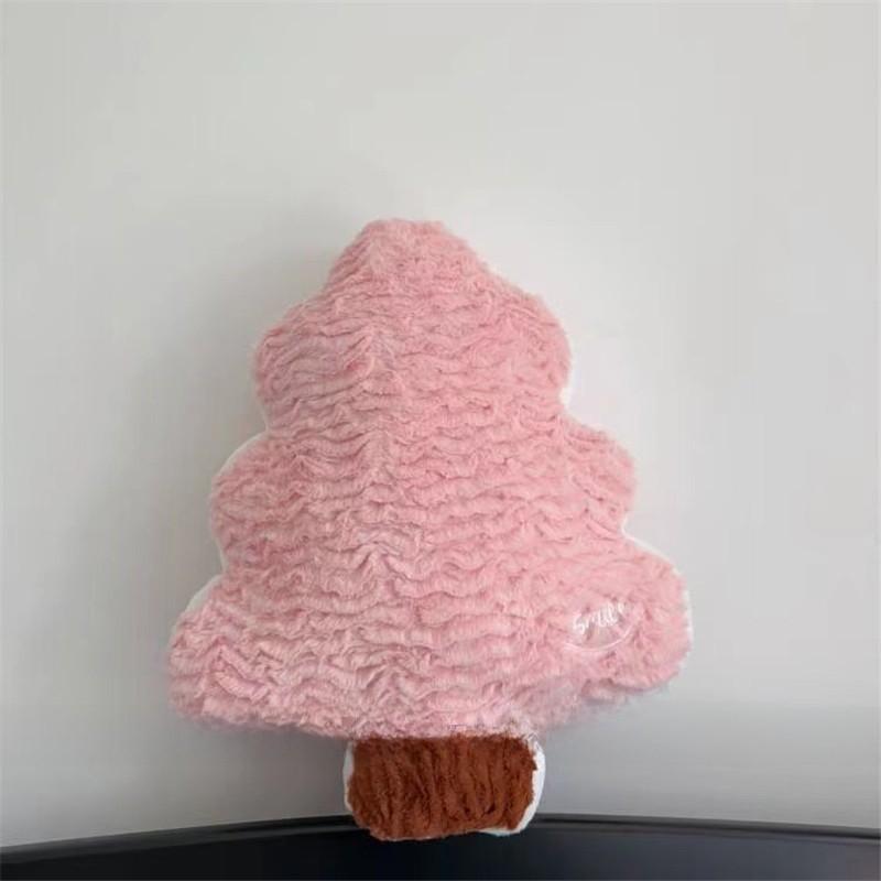 

Creative Tree Shaped Plush Cushion With Embroidered Flower Pattern For Living Room Decor Cherry Blossom,45cm