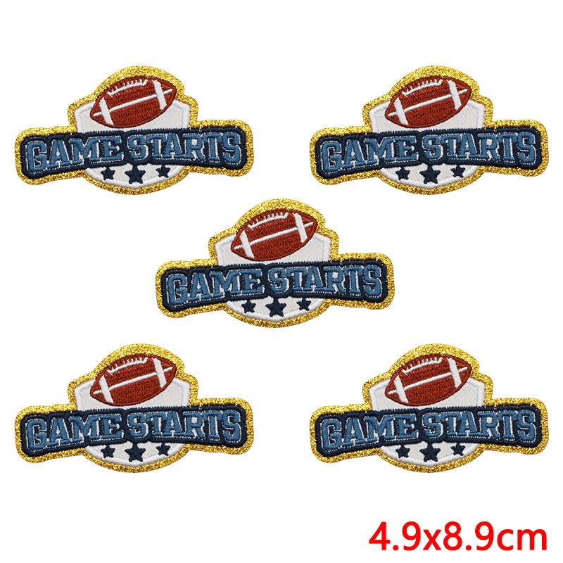 10pcs Wholesale Rugby Love Patches On Clothes Applique Diy Greet Towel Embroidery Iron On Patches For Clothing Sew Stickers 