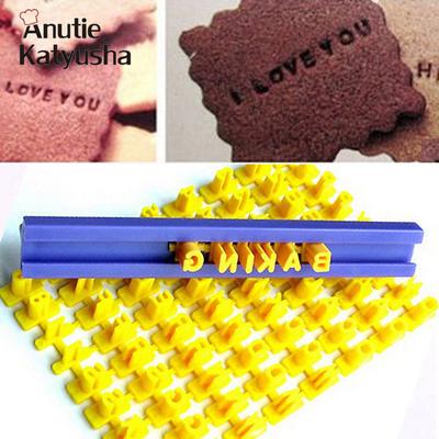 Tipărire biscuiți tipărire alfabet forme de tăiere pentru prăjituri ștampila de presă de cuvinte matriță pentru coacere prăjituri curling în relief matriță pentru prăjituri instrumente de bricolaj