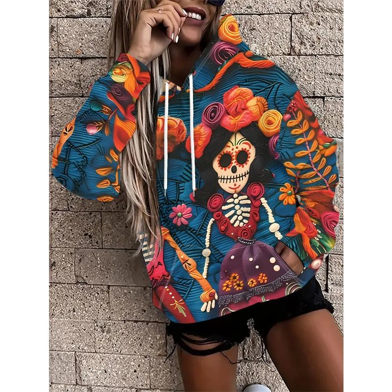 Women's Autumn and Winter 3D Printed Hooded Fashion Versatile Trend Breathable Casual Hoodies & Sweatshirts (women’s)