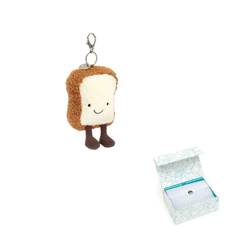 JELLYCAT Fun Food Series Toast Charm Item Doll Plush Pendant 13cm High