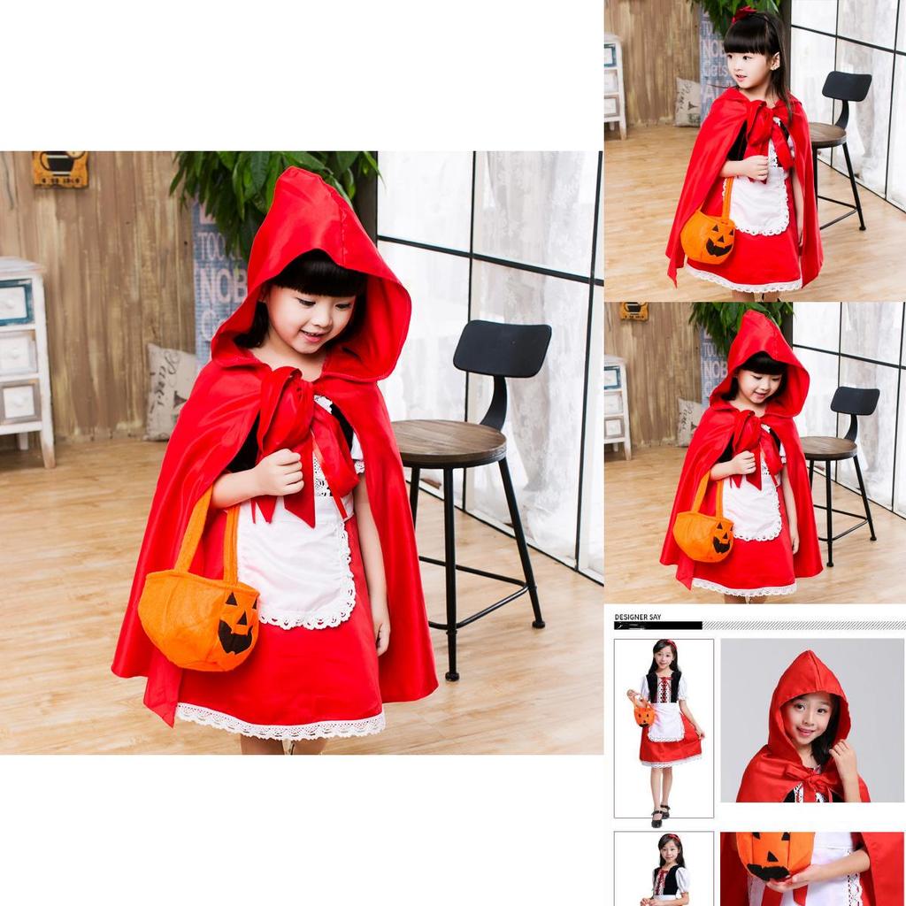 Šaty pro princeznu Červenou Karkulku Halloweenský pohádkový kostým pro děti
