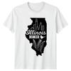 Illinois State Pride Est 1818 T Shirt Herren Daunisex Vintage Versatile Comfortable Casual Graphic Soft Stretched