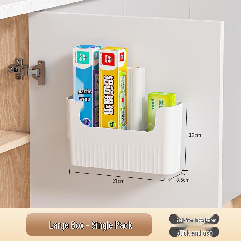 Wall-Mounted Storage Box: Cling Film Holder & Bathroom Organizer