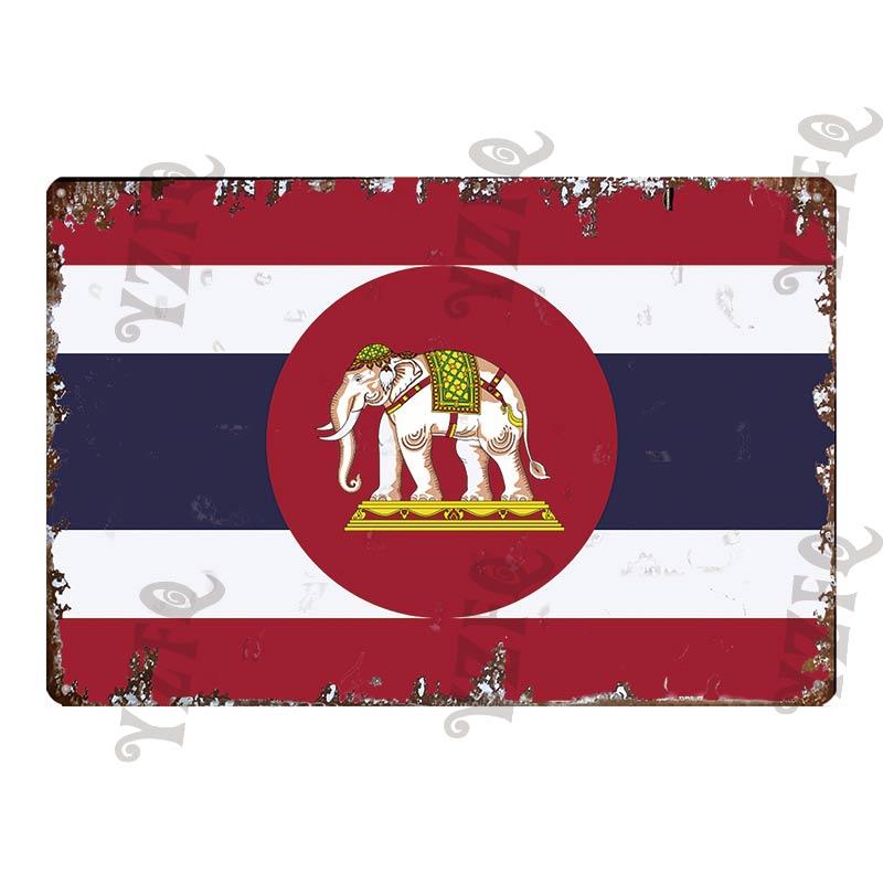 Vintage Thailand Travel Poster Tuktuk Car Taxi  Thai Elephant Metal Sign  Wall Bar Restaurant Home  Craft Decor 30X20CM DU-4682A