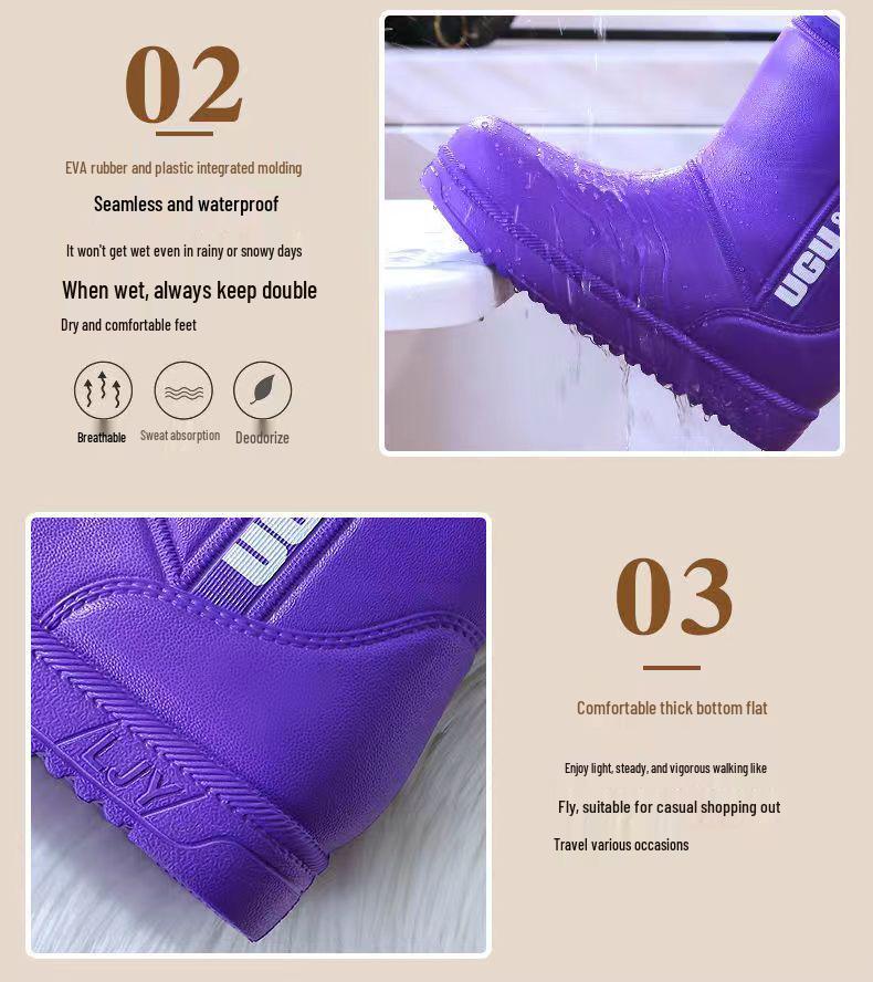Ultra-Light Women's Waterproof Winter Fleece-Lined EVA Boots for Cold Storage, Livestock, Car Washing, and Snow - Warm, Thick, and Cold-Proof.