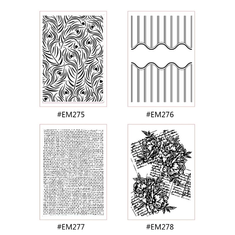 Strukturierte Prägefolder Papierbasteln Dekorative Prägeschablonen Strukturierte Scrapbooking-Vorlagen für Kartenherstellung