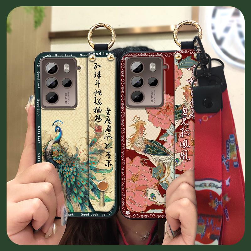 Schmutzabweisende Handyhülle für ältere Damen für HTC U23 Pro/U23 Ring Silikon Stoßfest Umhängeband Armband Staubdicht Langlebig