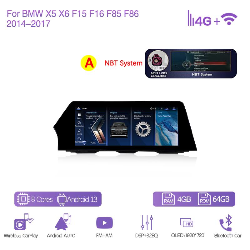 12.3 Original NBT System For BMW X5 X6 F15 F16 F85 F86 2014-2017 Car Multimedia Player GPS Navigation Radio CarPlay 4G 360Camera