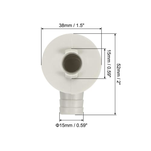 PATIKIL 15mm Air Conditioner Drain Hose Connector for Mini Split Window AC Unit Faucets, Universal Drain Connector with Clamp Hoop, White Style 11, 1