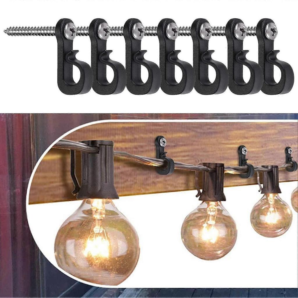 20pcs Hanger Hooks With Screw Anti-rust Waterproof Indoor Outdoor Light Hooks Clips For Hanging Fairy Lights Party Supplies Kaesi - DD