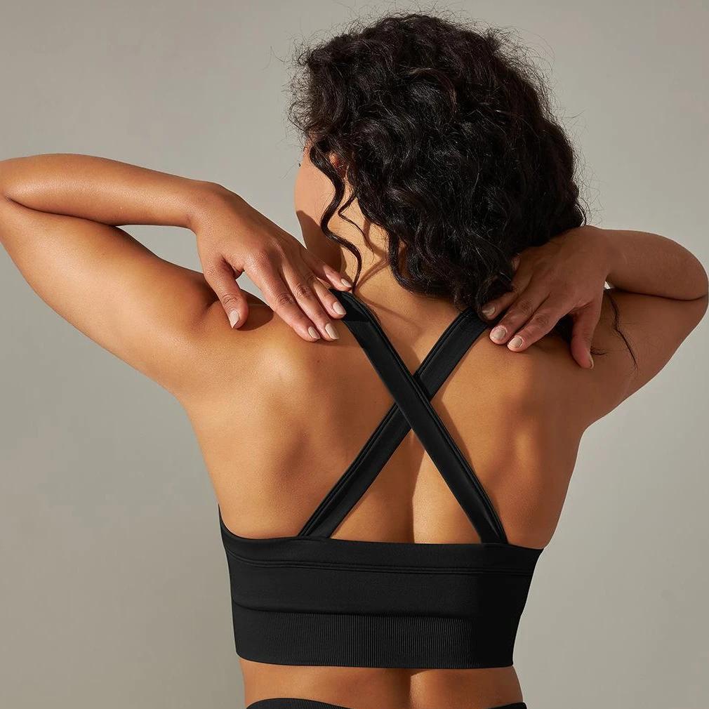 Sports Gym Bra Exercise Padded Yoga Sportswear Active Training Women Lifting Clothes Fitness Workout Push Up Crop Top