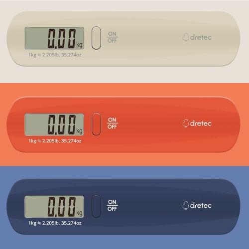 Dretec (Japan Manufacturer) Luggage Scale, Travel Scale, Hanging, Digital, Tare Function, 50kg, Travel Accessory, Convenient Travel Scale, Triangular