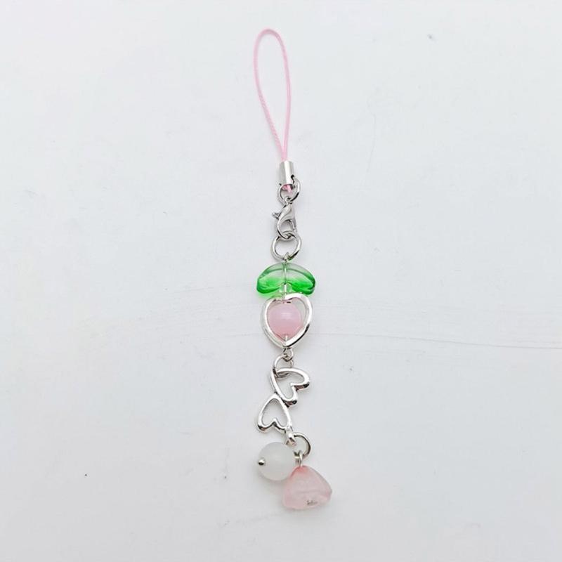 Bowknot Heart Cross Hanging Pendant Sweet Cool Phone Strap Bag Decoration Portable Hanging Lanyard Gift for Girls Women