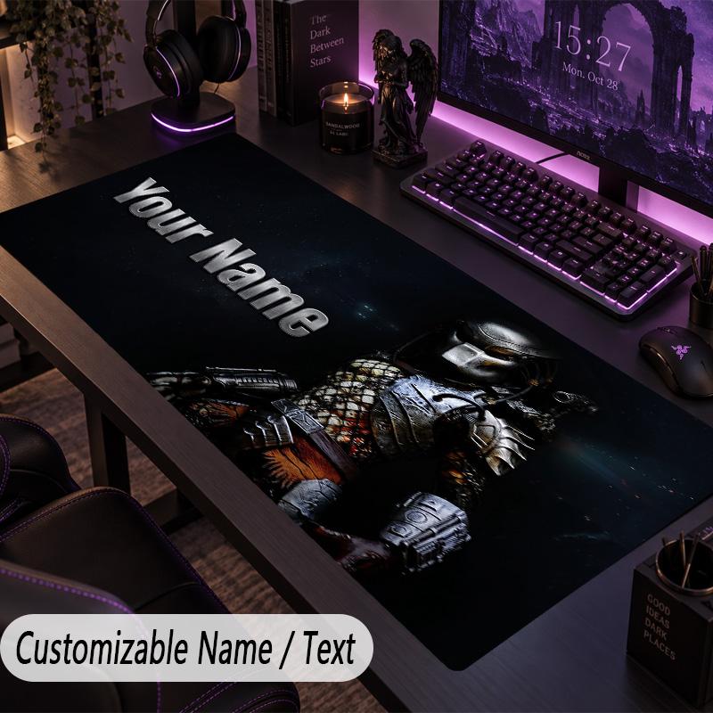 Custom Text Big Mousepad, Extended Desk Pad For Laptop Work GamePredator