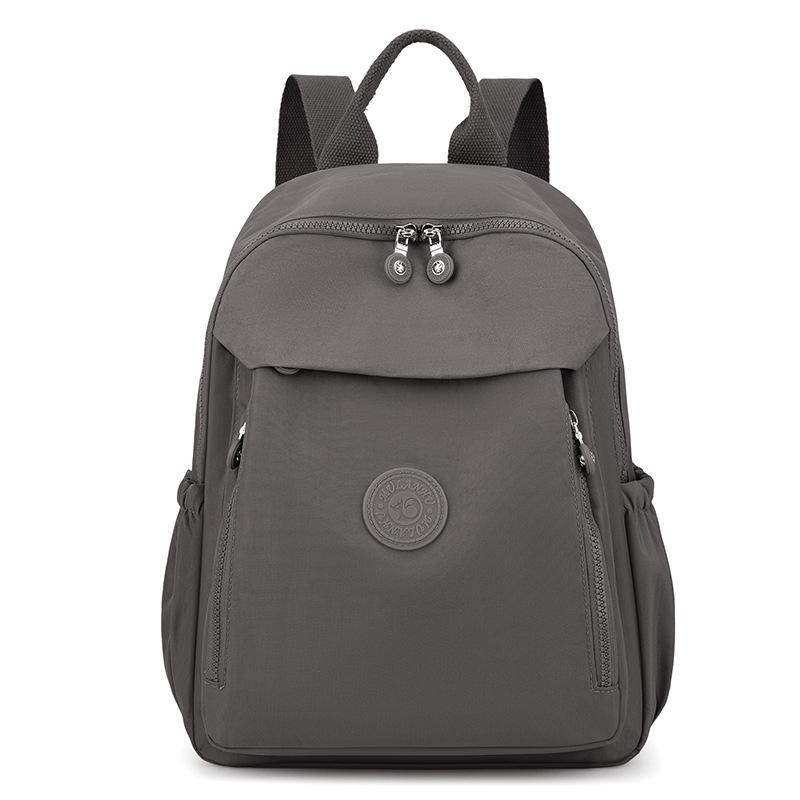 Solid Color Backpack Women Commuter Large Capacity Nylon Lightweight Backpack