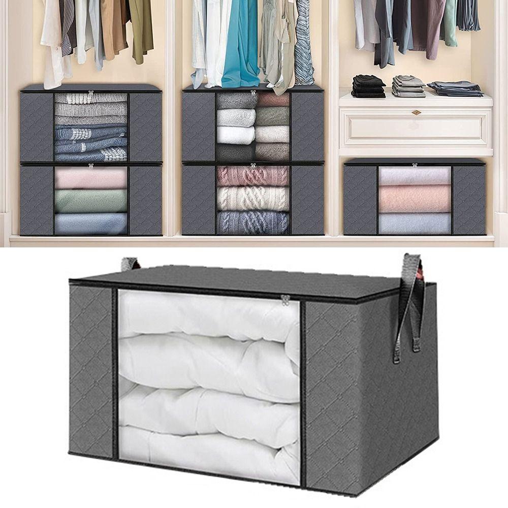 Non-woven Fabric Foldable Storage Box Transparent Window Storage Organizer  Household