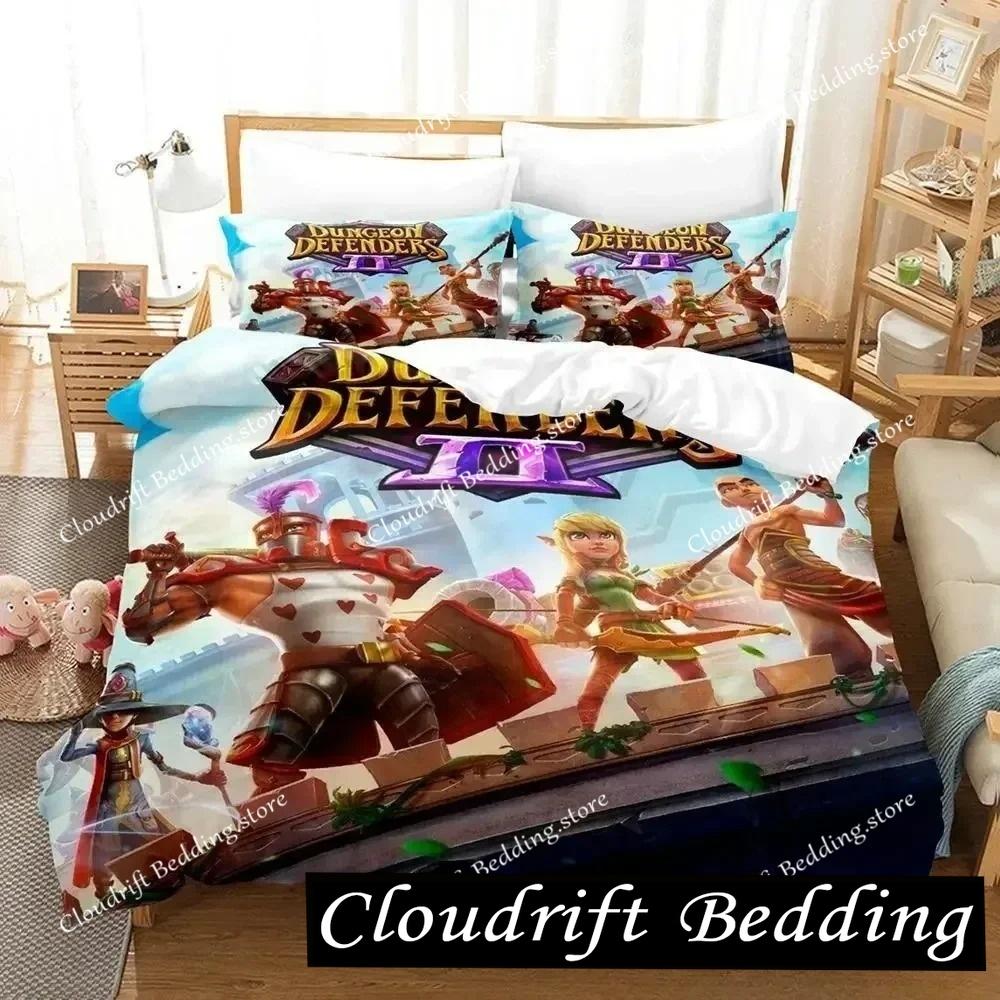 Game Dungeon Defenders Bedding Set Cartoon Anime Adult Kid Bedroom Duvet Cover Sets 3D Print Anime Home Textile
