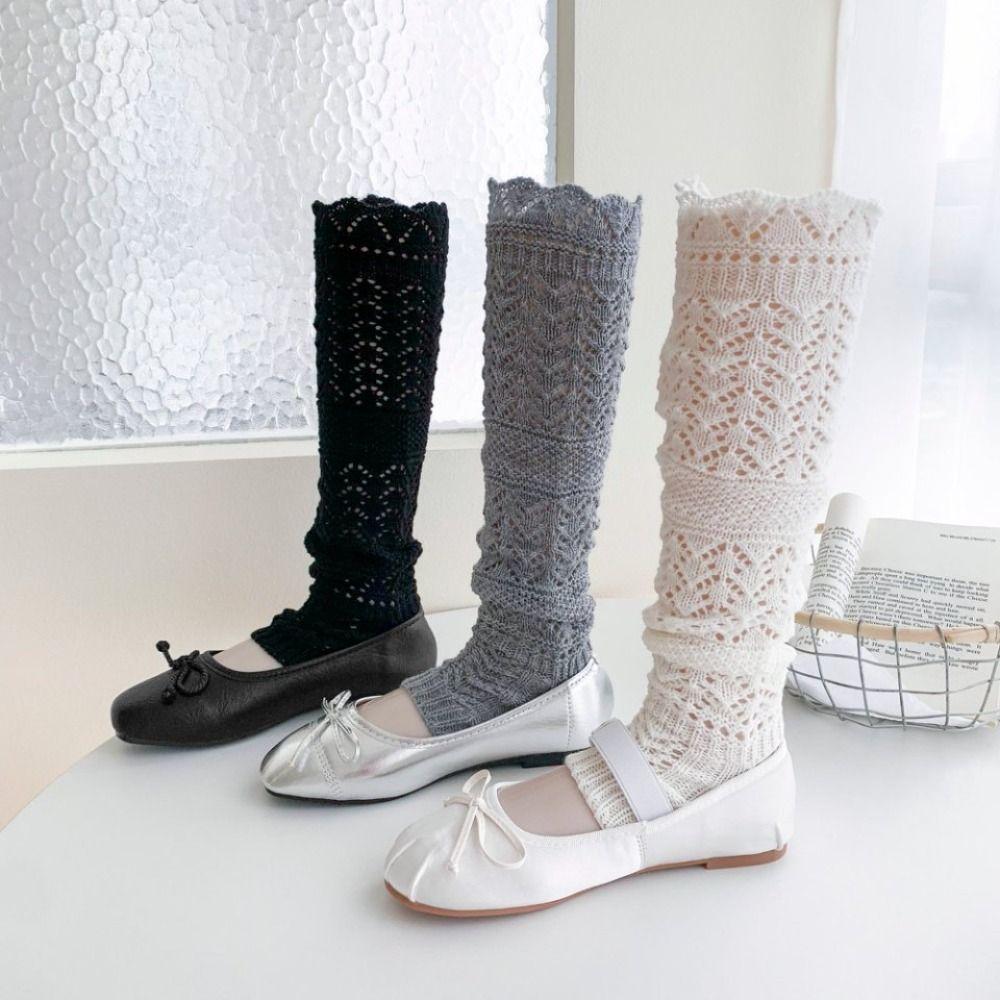 Y2k JK Calf Long Socks Lolita Knit Knee High Socks Simple Mid-tube Stocking  Women