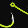 100PCS Fluorescent Green Octopus Fishing Hooks Fishing Accessories  Catfish Bass Tuna Walleye Trout