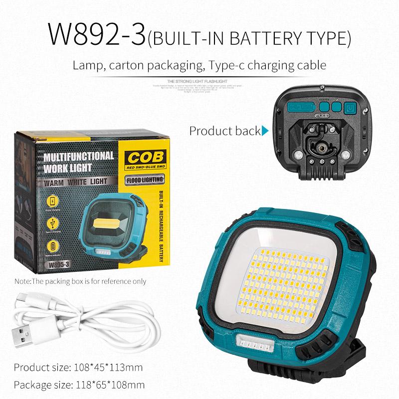 Portable LED Spotlight Lantern Strong Light Flashlight Outdoor Camping Fishing Emergency Rechargeable Magnetic Work Lamp W892