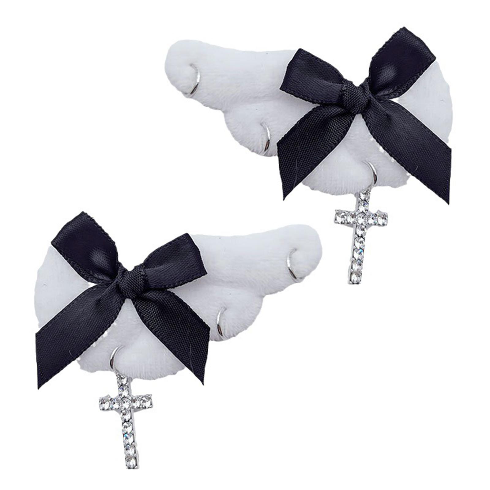 

Angel Wing Hair Clips Christmas Cartoon Hair Clips Plush Hair Barrettes Non Slip Hair Clamps Hairpin Side Clips чёрный