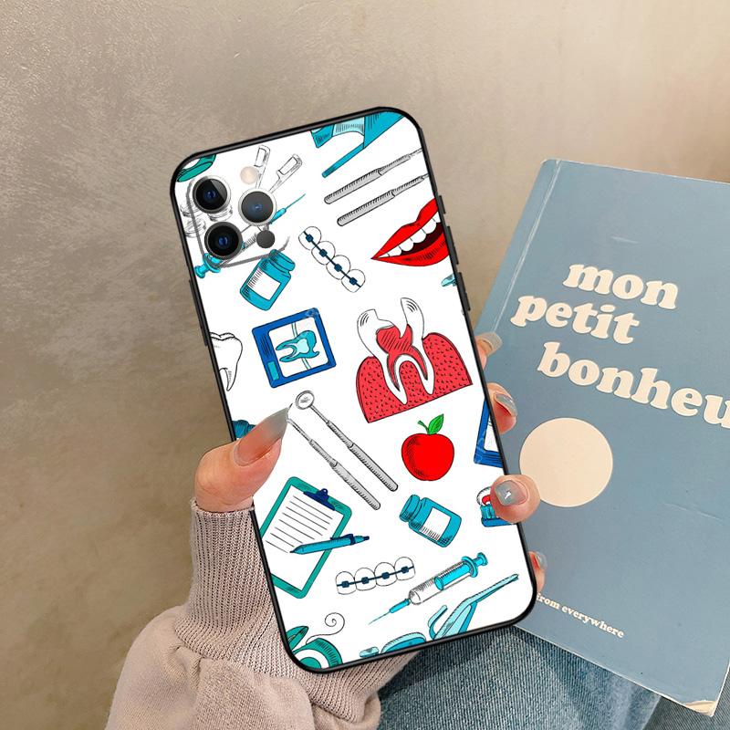 Dentist Tooth Dental Hygienist Case For iPhone 17 Air 16 15 14 13 11 12 Pro Max 13 mini XR 15 16 Plus 16e Back Cover Shell