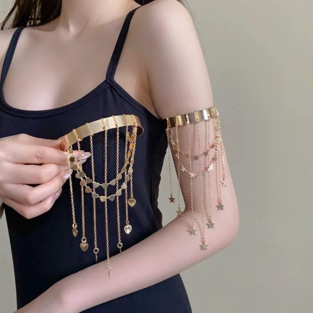 Zinc Zinc Alloy Fringe Arm Cuff Bracelets Adjustable Open Upper Arm Bracelet  Arm Accessories