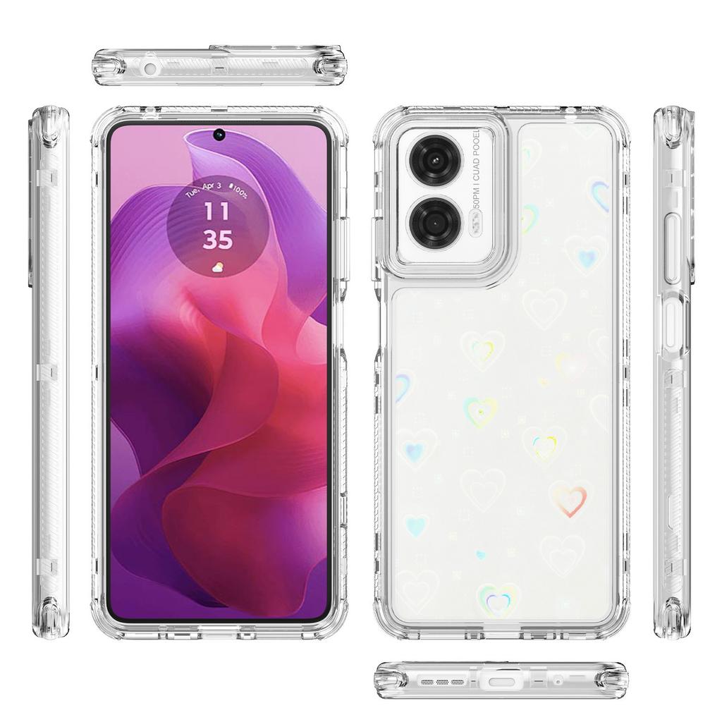 Clear Case for Motorola Moto E14 4G/G24 4G/G04 4G/G04s 4G Precise Cutouts Acrylic TPU Phone Cover with Laser-printed Film
