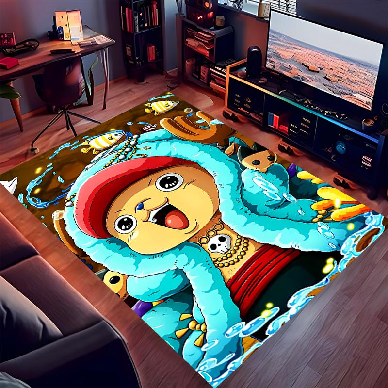 1pc One Piece Tony Tony Chopper Print Area Rug - Soft, Washable Non-Slip Indoor Mat for Office Chairs, Living Room, Home Office Decorative Rug