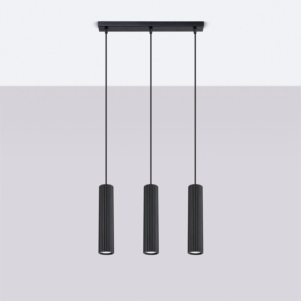 Lampa Wisząca Karbon 3 Gu10 Czarny Alu Sollux Sl.1575