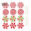 Weather Resistant Christmas Lawn Art 12Pcs Candy Yard Stakes, Hollow Board Garden Decor with Metal Spikes, Easy Install Signs Red White Green Outdoor