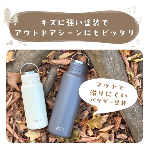 Atlas 1000ml Water Bottle, Vacuum Insulated, Stainless Steel, Integrated Gasket, Seamless Screw-On Design, Handle, Direct Drinking, Easy to Clean, Out