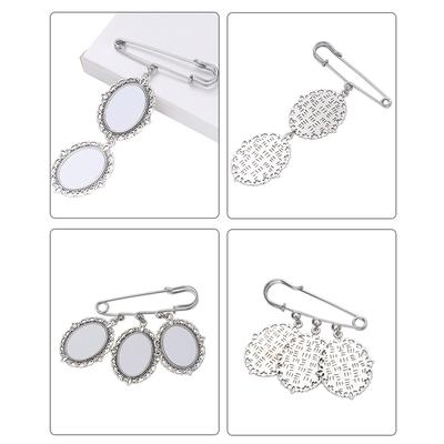 Charme Photo Bouquet de Mariée Broche DIY Cadre en Dentelle Charme de Mariage Feuille d'Aluminium Ovale Cadre Photo Broche Pendentif