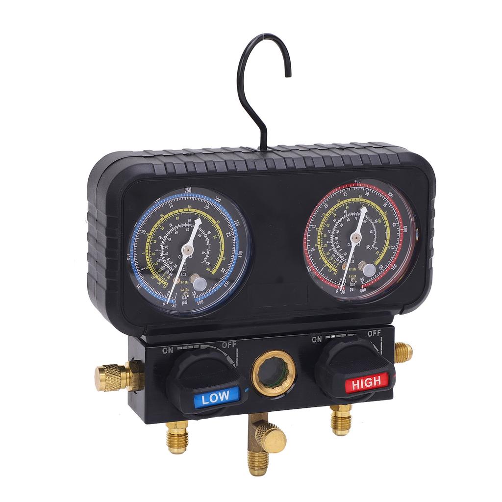 AC Gauge Set with Hoses Enhanced Safety Automotive Manifold Gauge Set Replacement for R410A R32