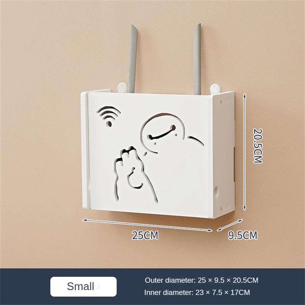Wifi Router Storage Box Outlet Set Top Case Wall Mount Board Cover Hide Cable Switch Shelf Home Office Holder Hanging Organizers