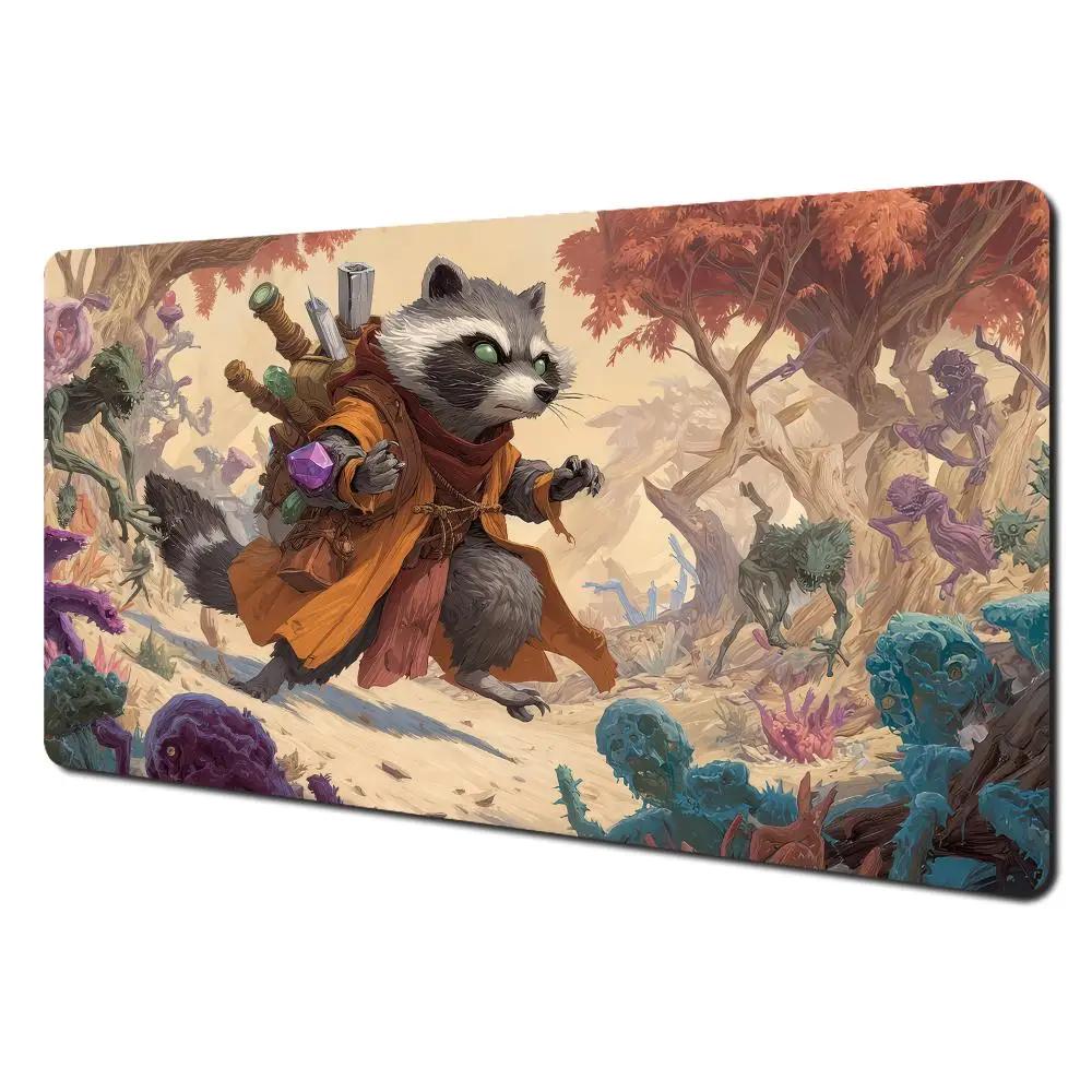 Cute Fantasy Mage Cat Mouse Pad Waterproof Nonslip Retro Medieval Castle Art Mousepad Computer Gaming Mousepad