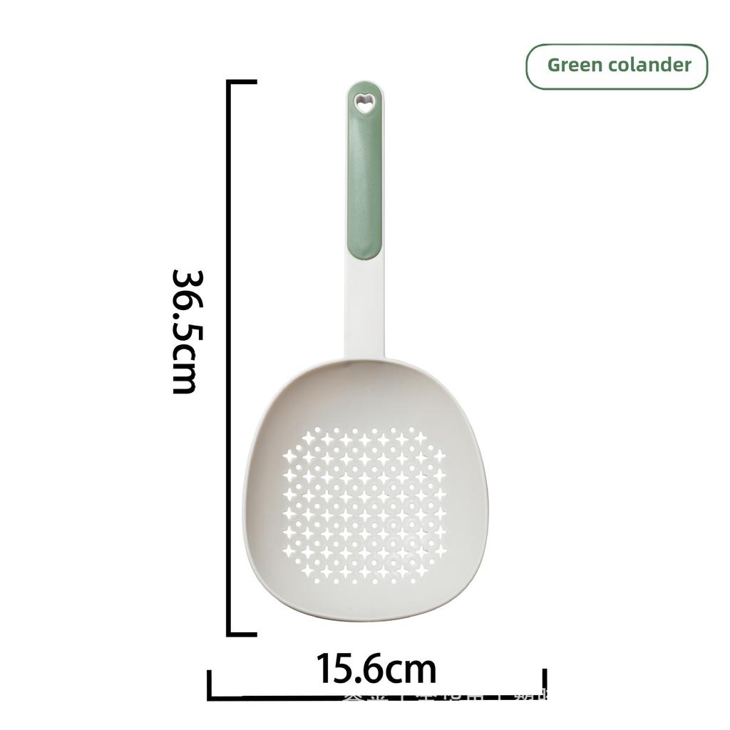 Kitchen Colander, Kitchen Household Large Plastic Drain Long Handle Spoon, Salvage Noodle Dumpling High Temperature Resistant Colander