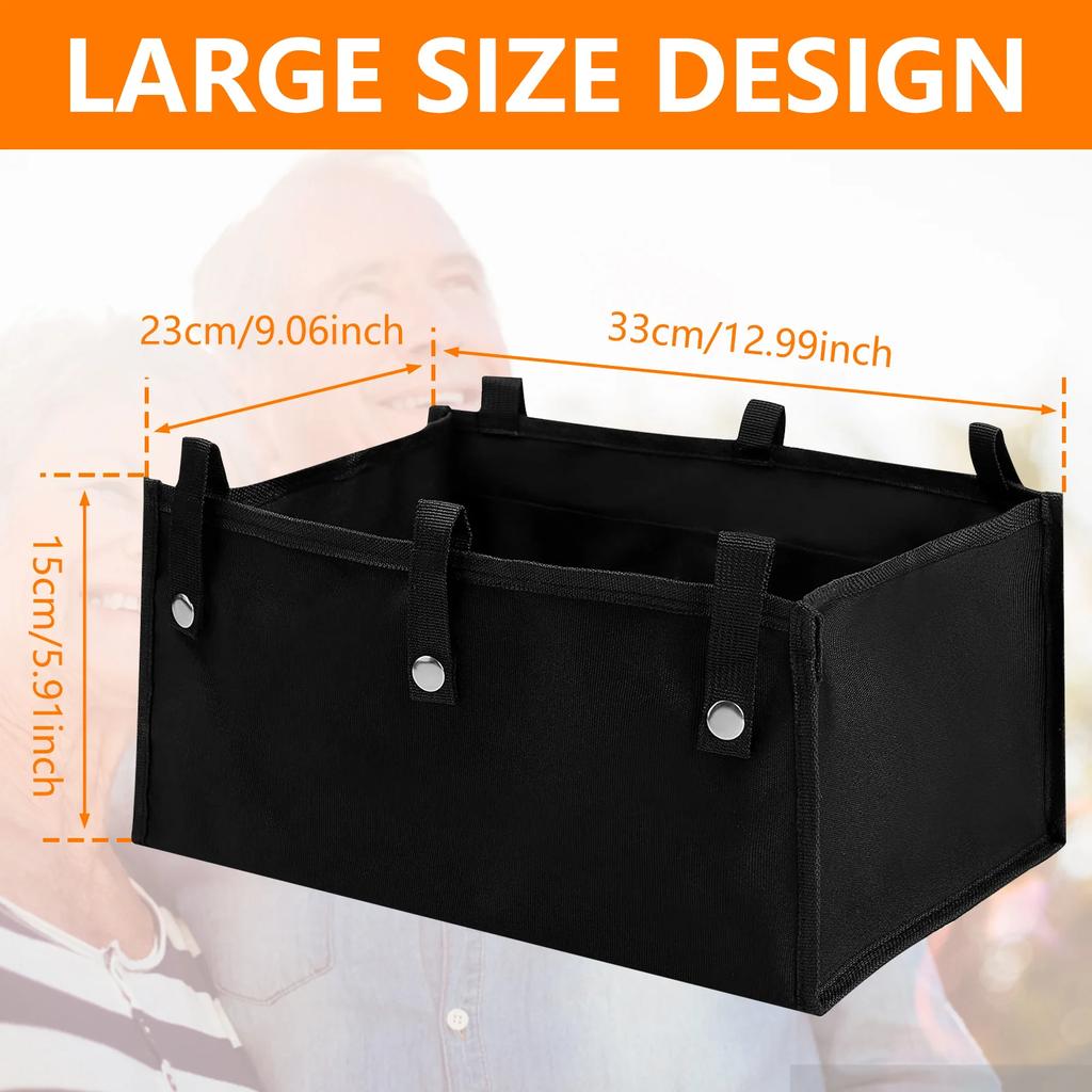 2/1Pcs Foldable Large Rollator Walker Basket Oxford Cloth Under Seniors Women Men Seat Rollator Bag Basket for 4 Wheel Rollator