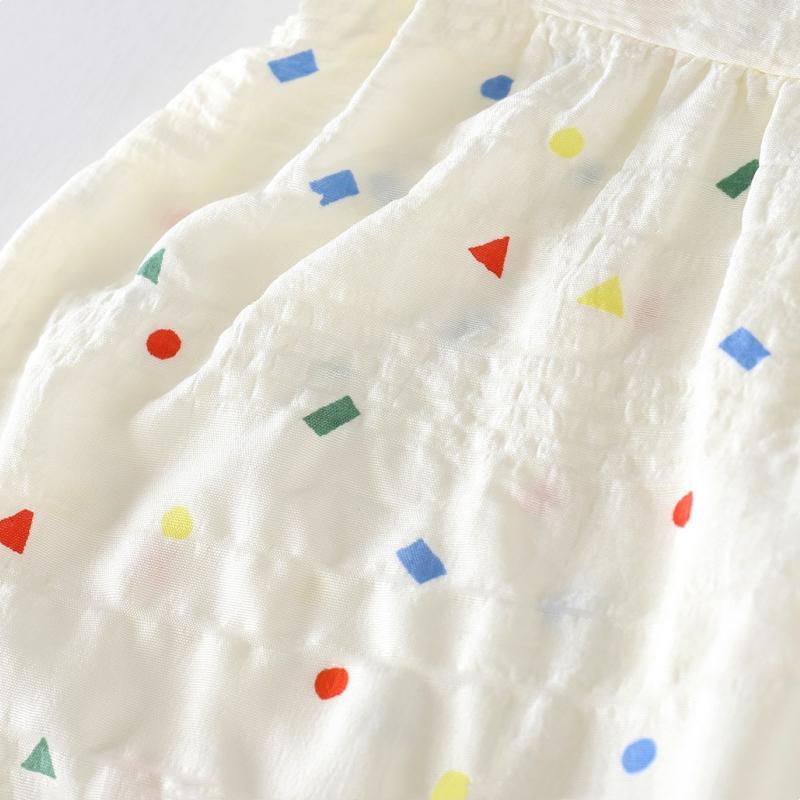 Baby Mädchen buntes Blumenmuster Kleid ärmellos Rüschenkragen Kleinkind Sommer lässig A-Linie Baumwollkleid für Kinder Kleidung