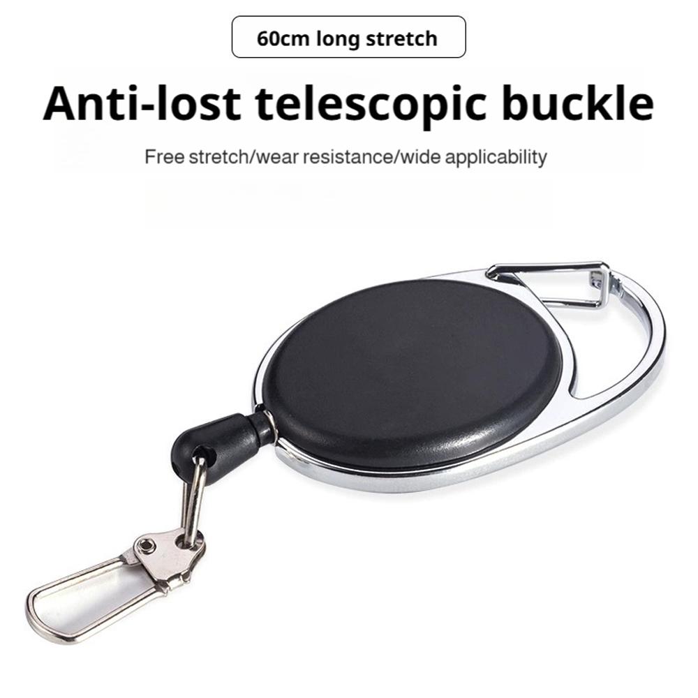 4pcs Fishing Retractable Keychain Creative Easy Pull Button Keyring Anti Loss and Anti-theft Outdoor Climbing Buckle Retractable