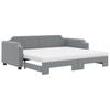 Vidaxl Sofa Rozsuwana Z Materacami, Jasnoszara, 90X190 Cm, Tkanina
