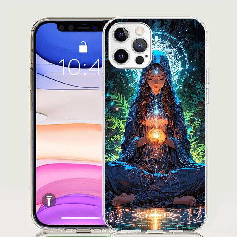 

Meditation Yoga Girl Phone Case For iPhone 17 Air 16 15 Plus 11 14 Pro Max 13 Mini 12 7 8 + SE Pattern Art Customized Cover 17 A iPhone 16E