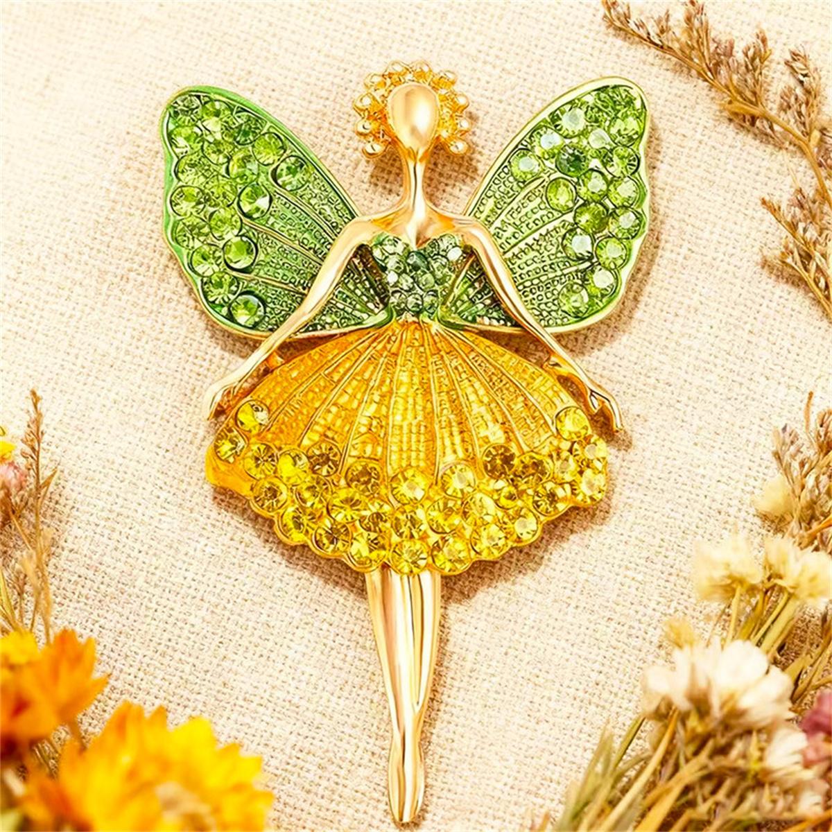1Pc Color Elegant Ballet Girl Brooch Creative Personality Pin Sweet And Cute Y2K Jewelry Accessories Birthday Party Gift Trend