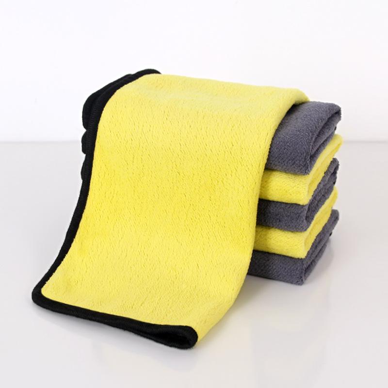 Double-Sided Coral Fleece Car Wash Towel - Lint-Free & Water-Absorbent, Custom Logo Available 350g 25x25cm жёлтый