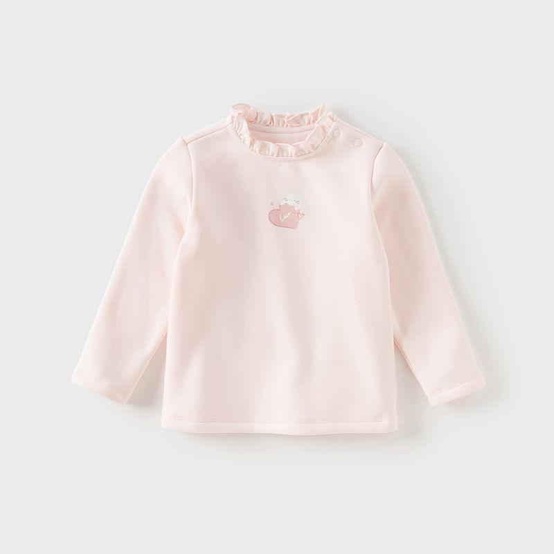 

David Bella Children s Long-Sleeve T-Shirt 2025 Winter New Style Girls Warm Inner Top Fleece-Lined Base Layer Thick Shirt