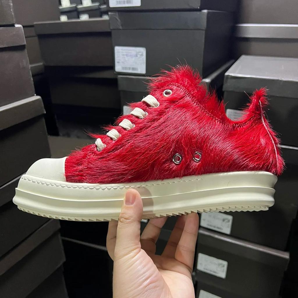 Marken Herrenschuhe Lässige Damen Fellschuhe Qualität Klassisches Rotes Pferdehaarleder Low-Top Sneakers Modedesigner Luxusschuh