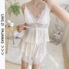 Pajamas Women's Summer Ice Silk Thin Sexy Suspender Shorts Set with Chest Pad Pure Lust Wind Temptation Loungewear